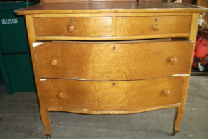 Front of Birdseye Maple dresser