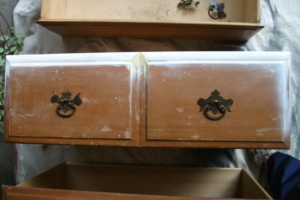 Drawers before painting and distressing furniture